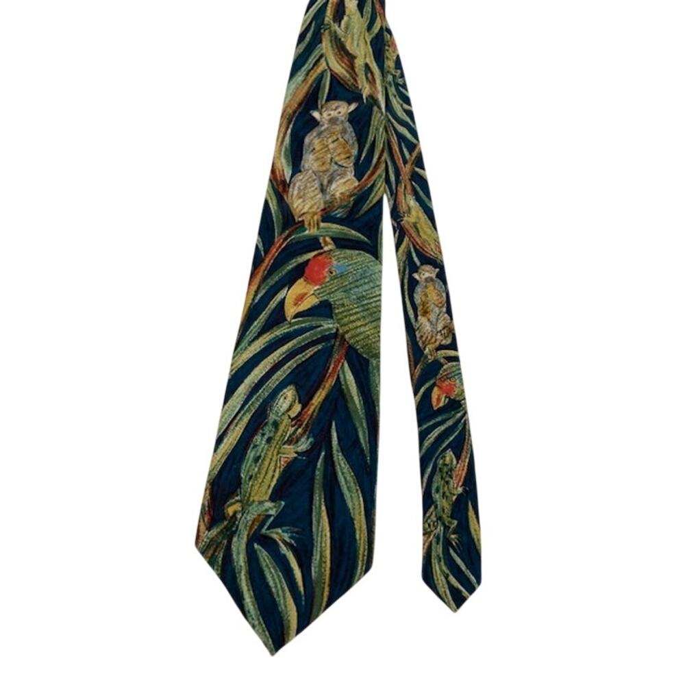The Rain Forest VTG-WWF Men's Tie in Blue Green 100% Silk